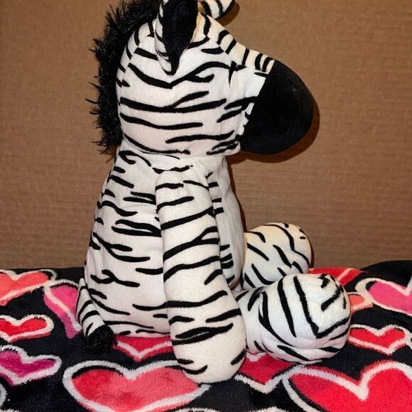 Manhattan Toy Company Huggables 15” Black and White Soft Cuddly Zoe Zebra Plush - Picture 4 of 7